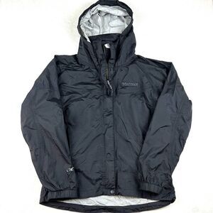 Marmot‎ Jet Black Rain Jacket Foldable Hood Women’s Petite S